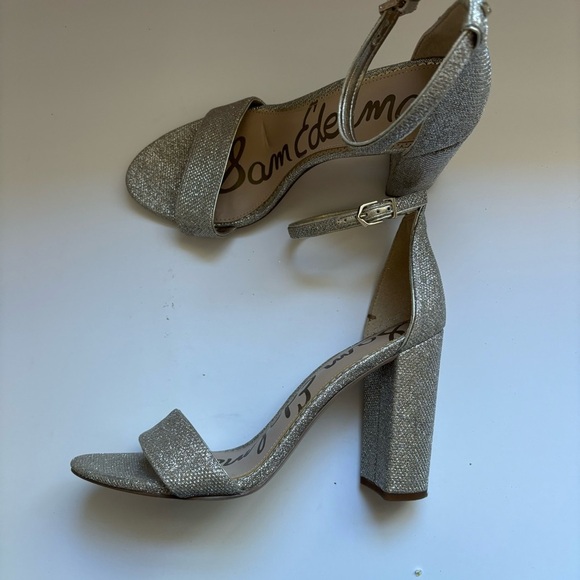 Sam Edelman Yaro Dress Block Heel Sandal Metallic Gold Sz 9 - Picture 4 of 9